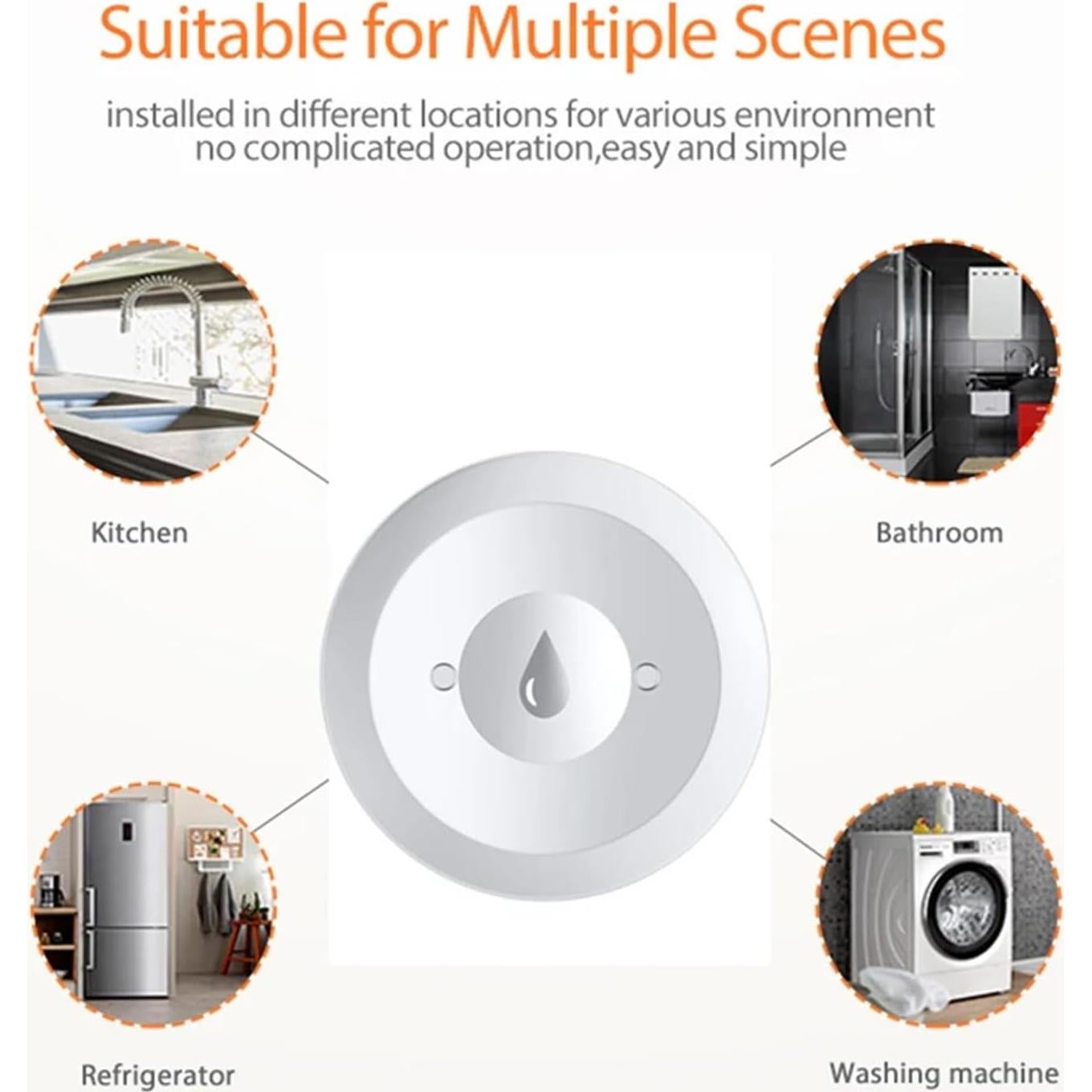 Detector de Fugas de Agua Haozee Zigbee, Alarma Inalámbrica IP66