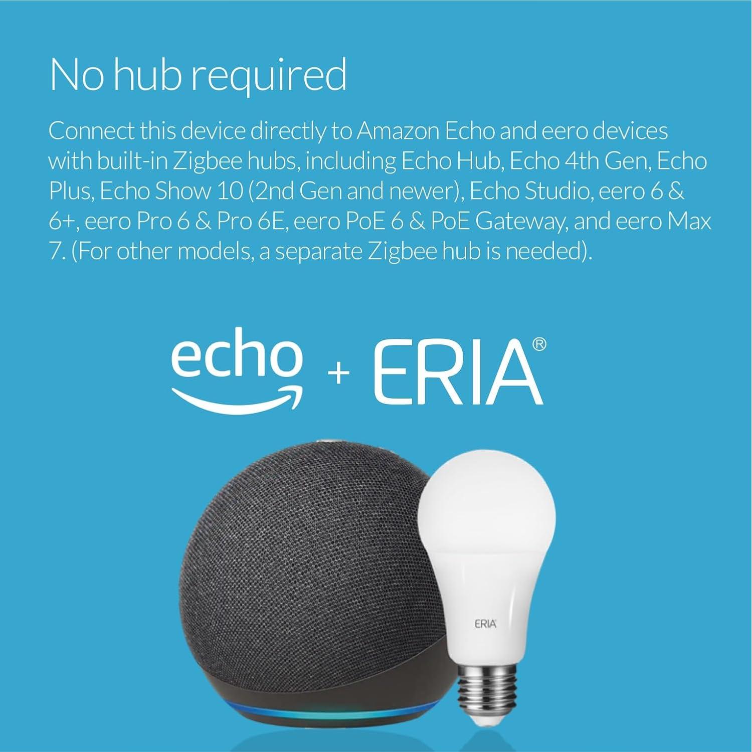 Bombillas Inteligentes ERIA A19 ZigBee 800 Lúmenes Blanco Ajustable (2 Pzs)