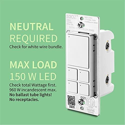 Controlador de Escena Z-Wave Zooz ZEN32 800LR, Blanco