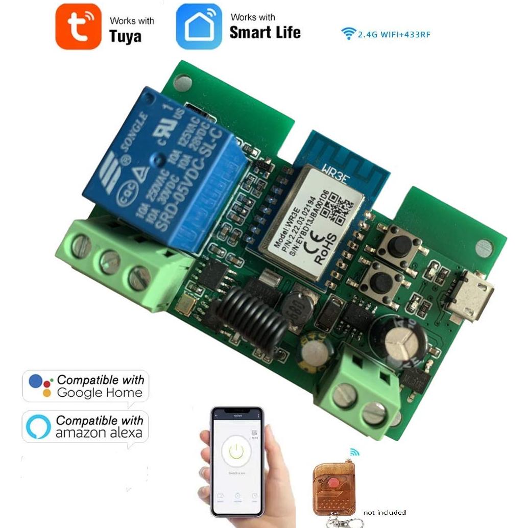 Módulo Relé Inteligente WiFi 12V Tuya para Hogar - Control Remoto