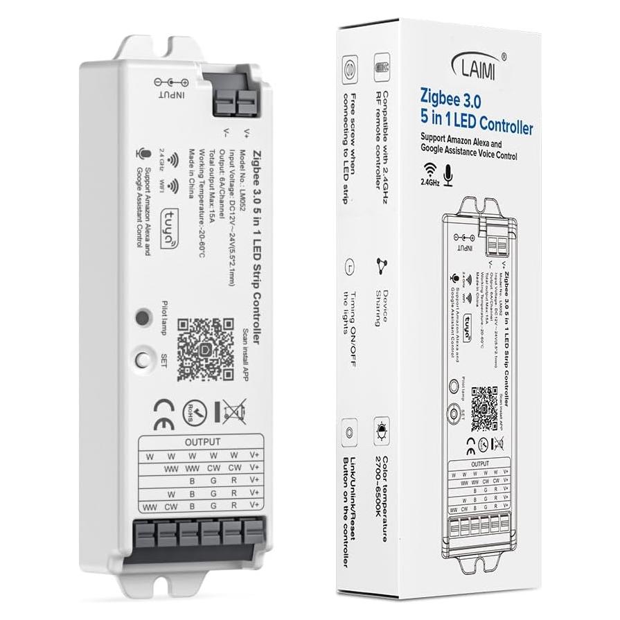 Controlador LED Tuya Zigbee 3.0 LM052 5 en 1 RGB CCT