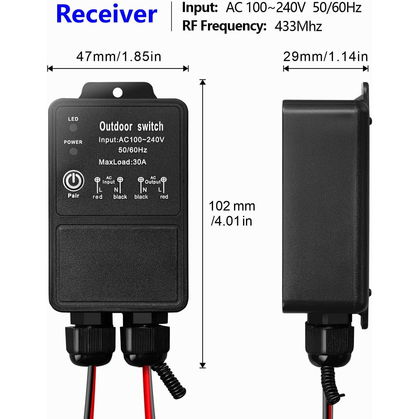 Interruptor Remoto Inalámbrico DieseRC 30A IP65 100-240V