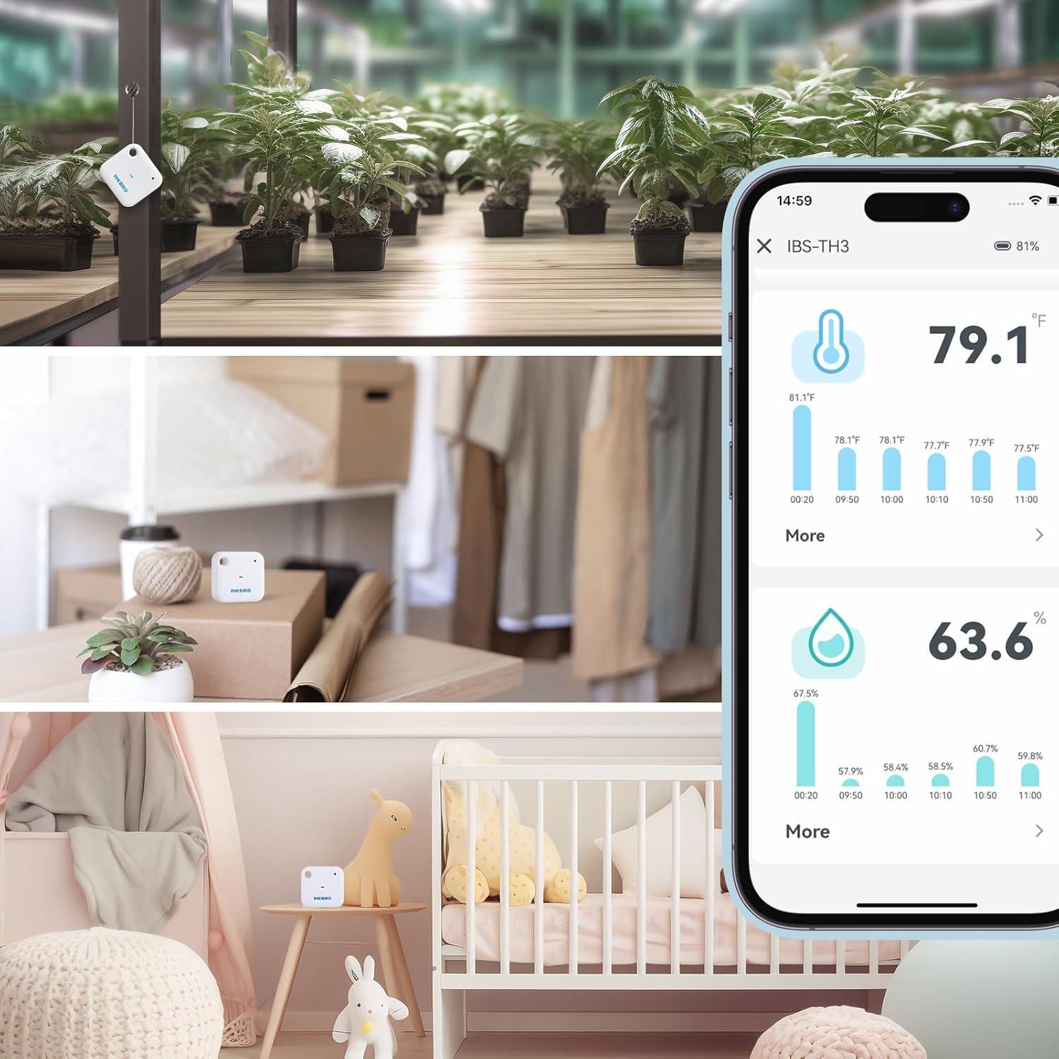 Termómetro Higrómetro WiFi INKBIRD IBS-TH3, Control Remoto
