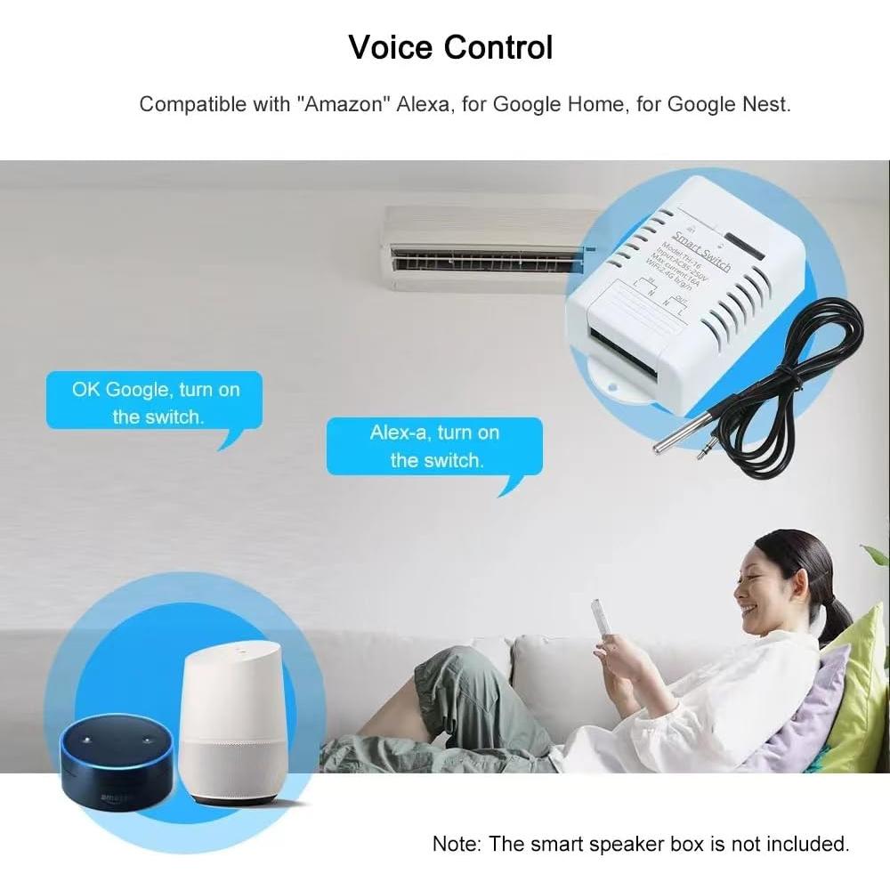 Interruptor Remoto Inalámbrico Yitouniu TH16 16A WiFi Control Temperatura