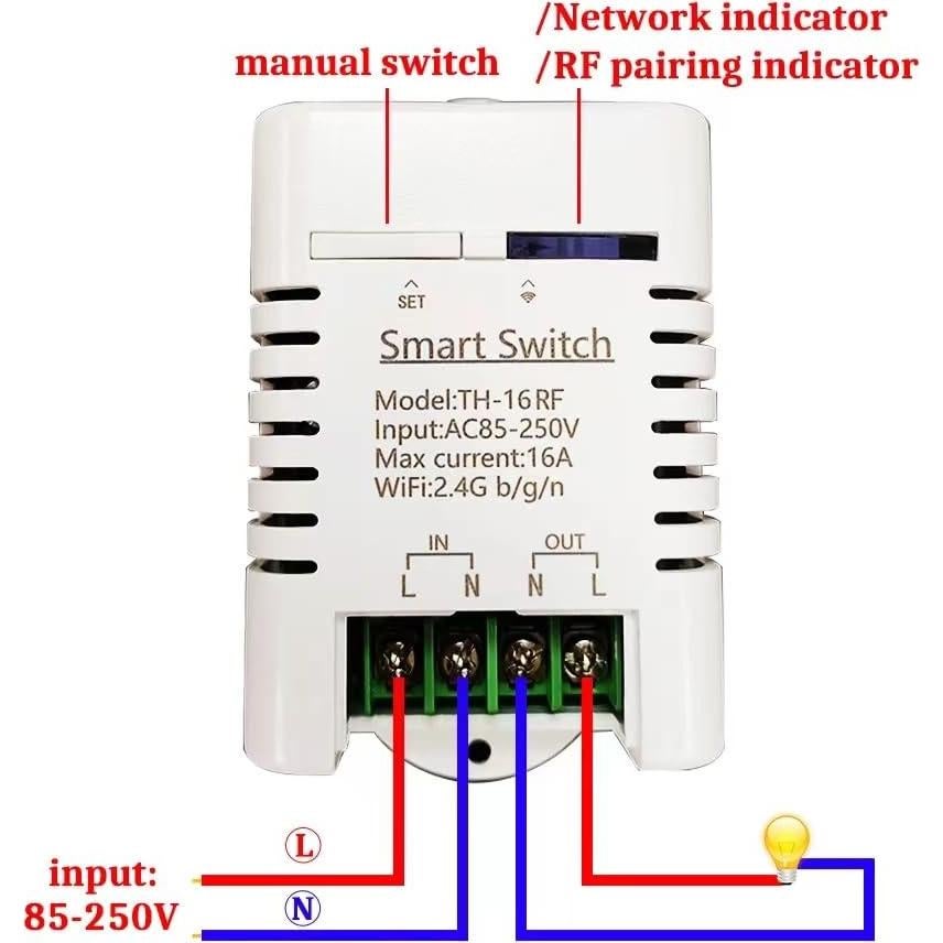 Interruptor Remoto Inalámbrico Yitouniu TH16 16A WiFi Control Temperatura