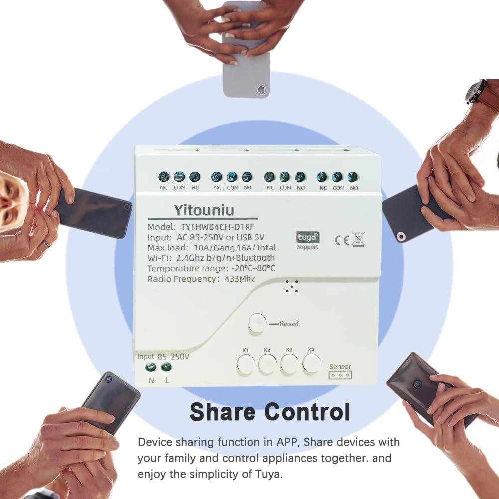 Controlador de Temperatura Inteligente Yitouniu 4 Canales 85-250V