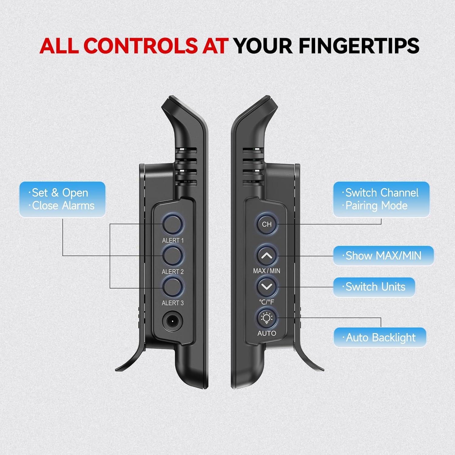 Termo-Higrómetro Solar BaldrTherm 3 Canales Negro 13x7.2cm