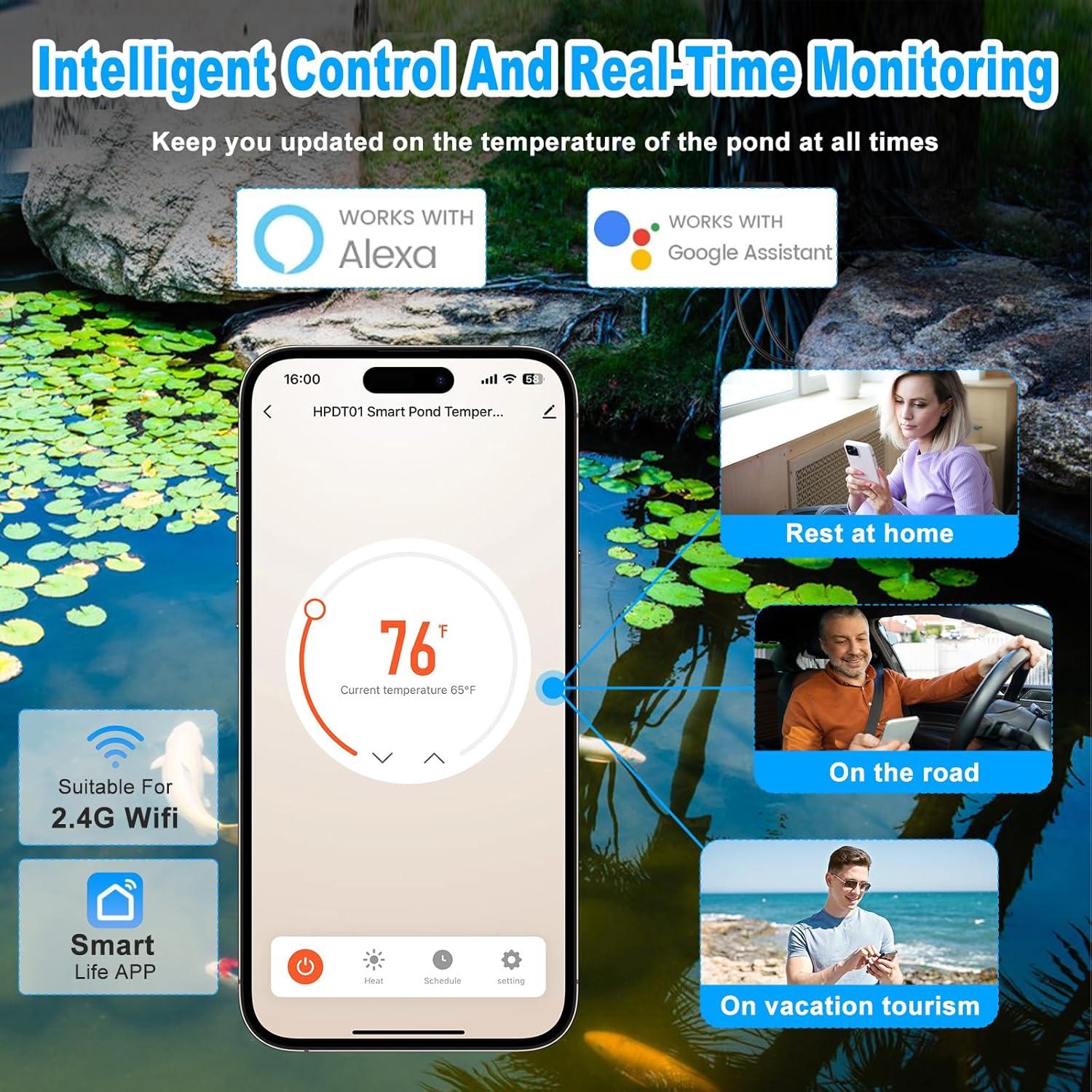 Termómetro de Agua de Estanque WiFi Briidea MK-121 1500W