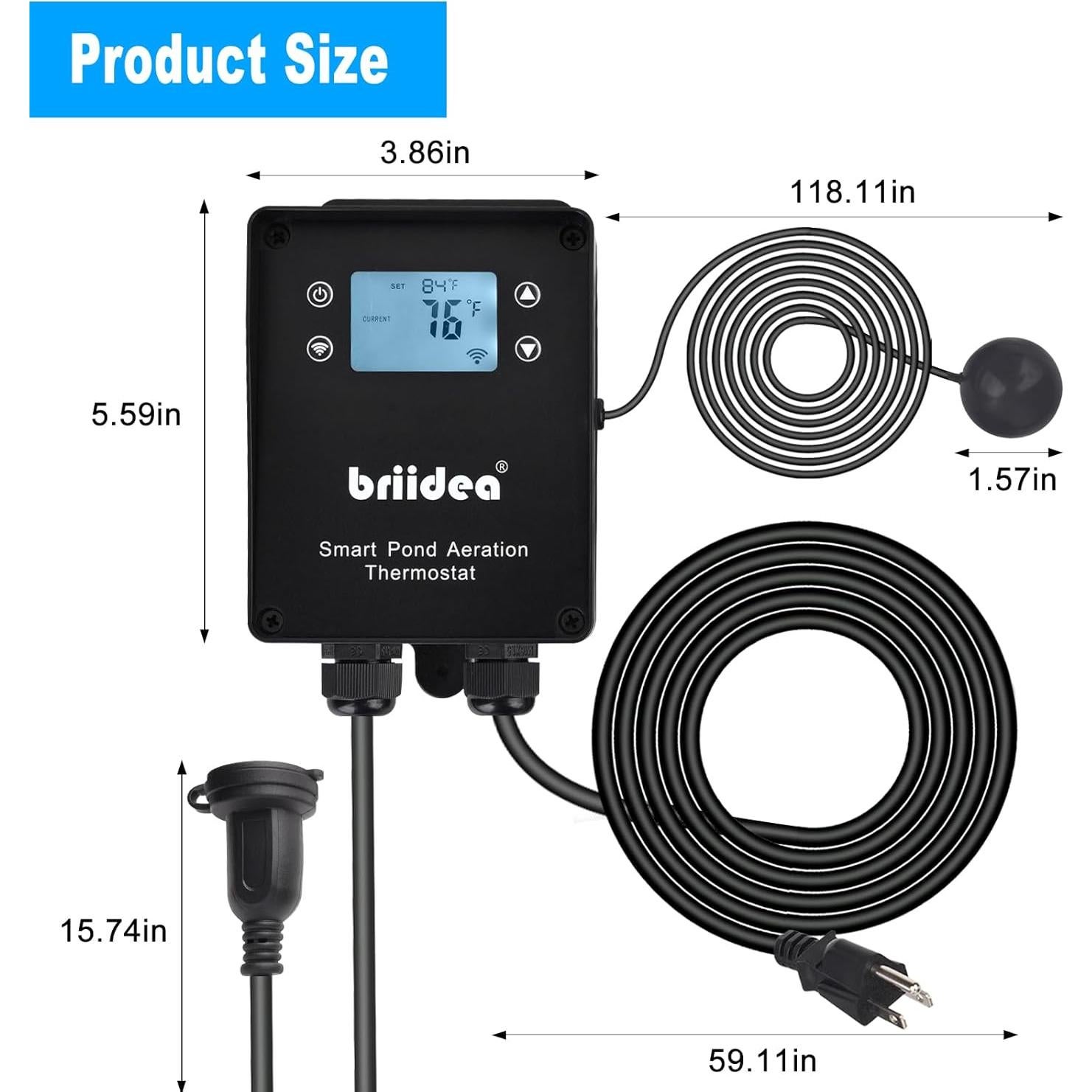 Termómetro de Agua de Estanque WiFi Briidea MK-121 1500W