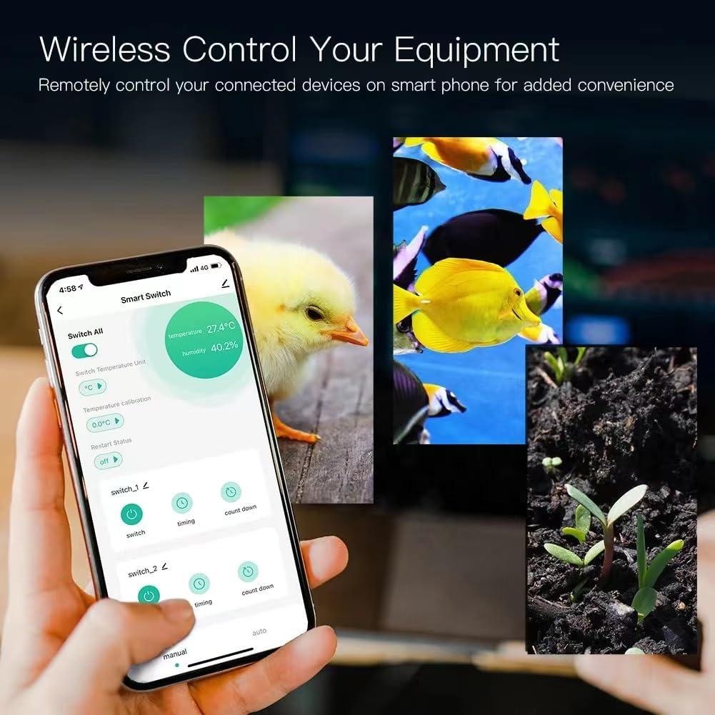 Interruptor Inteligente eWeLink TH16 WiFi 16A Control Temperatura y Humedad