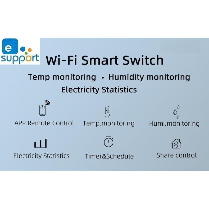 Interruptor Inteligente eWeLink TH16 WiFi 16A Control Temperatura y Humedad