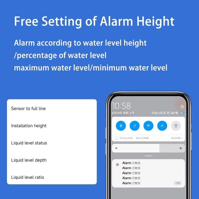 Sensor de Nivel de Tanque EPTTECH TLC2206 WiFi Ultrasonido