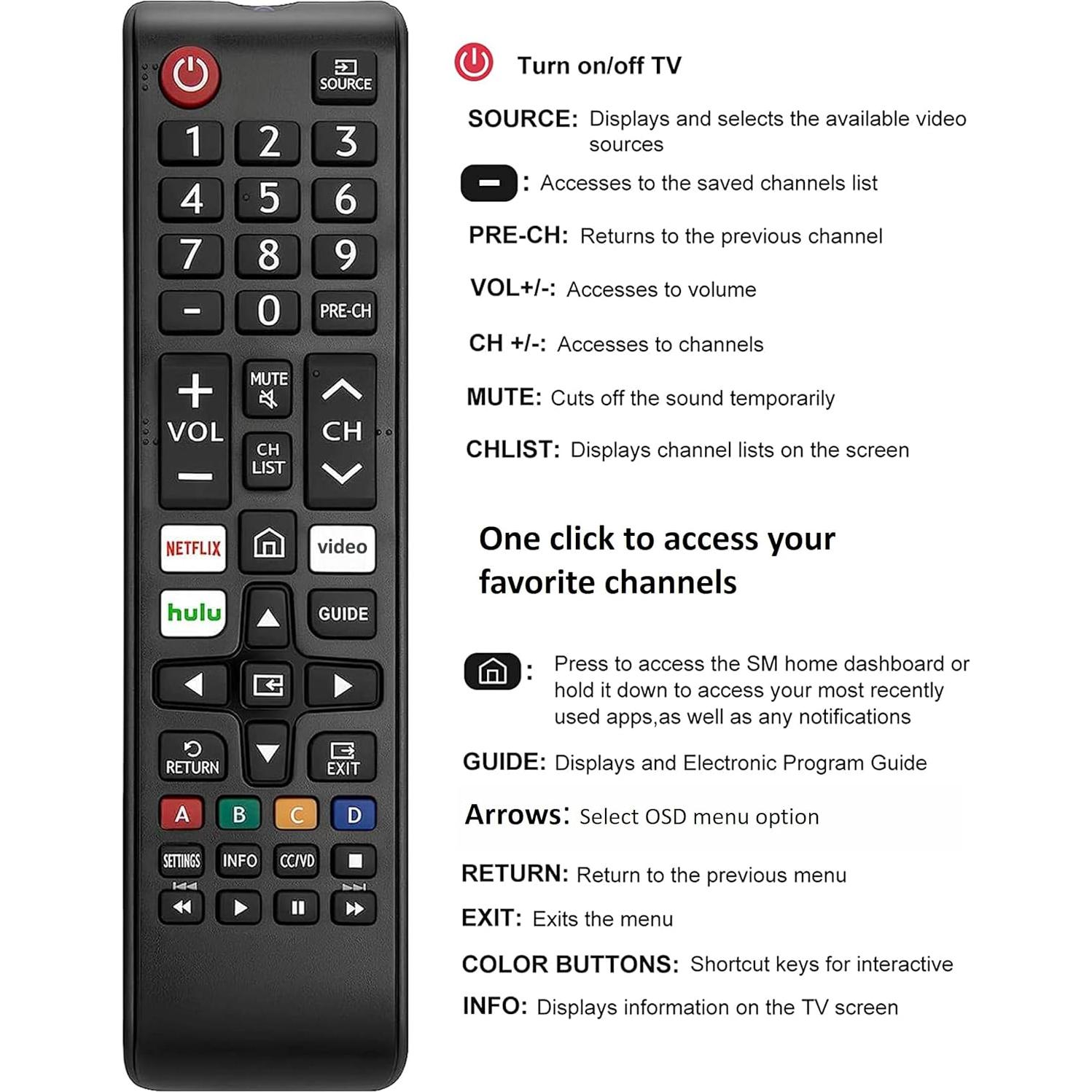 Control Remoto Universal Samsung LCD LED 4K 8K QLED