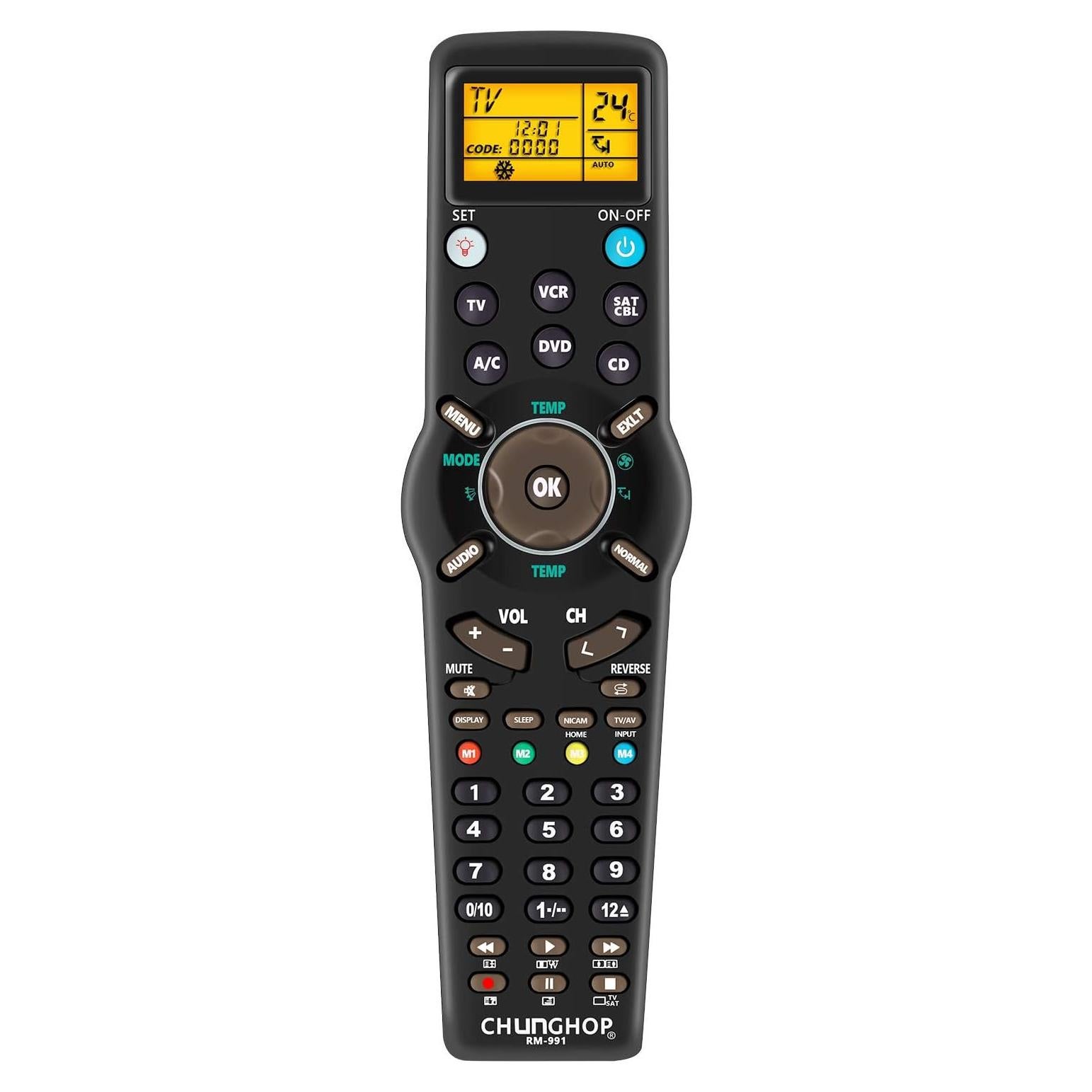 Control Remoto Universal CHUNGHOP RM-991 6 en 1 con LCD