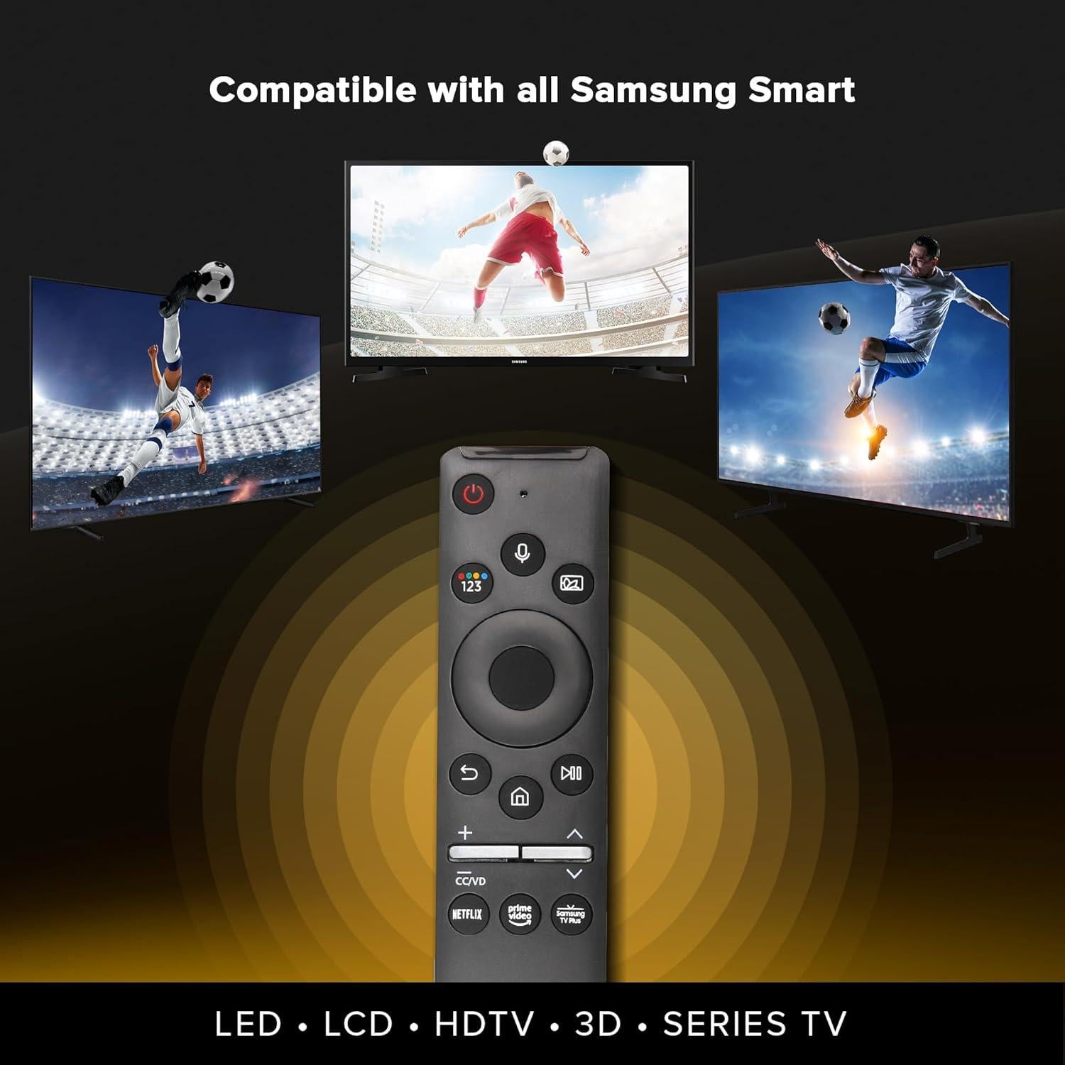 Control Remoto Universal Samsung Smart TV - Búsqueda por Voz, Acceso Rápido a Netflix y Prime Video