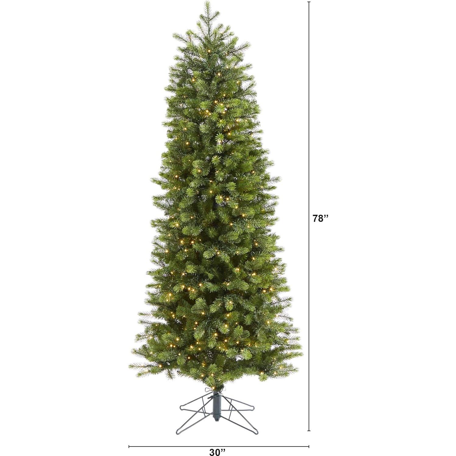 Árbol de Navidad Artificial Nearly Natural 198 cm con 450 luces LED