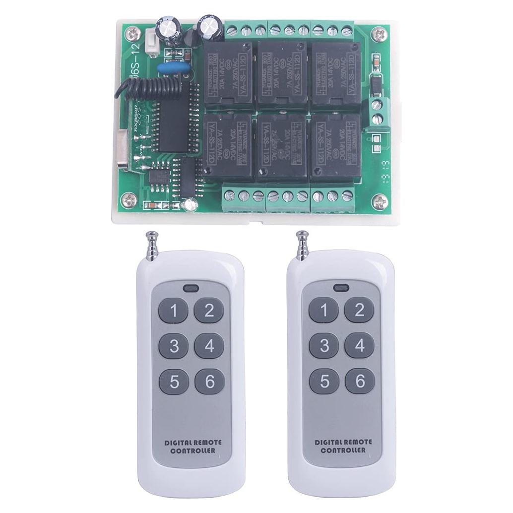 Interruptor Remoto Inalámbrico 6CH DC 12V Mangood 433MHz