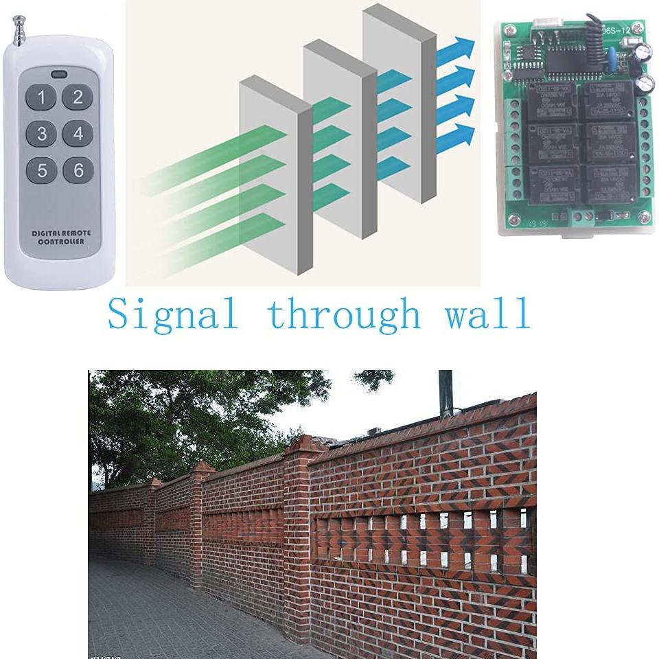 Interruptor Remoto Inalámbrico 6CH DC 12V Mangood 433MHz