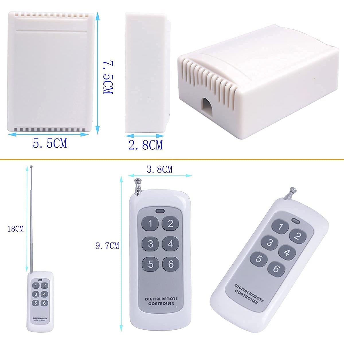 Interruptor Remoto Inalámbrico 6CH DC 12V Mangood 433MHz