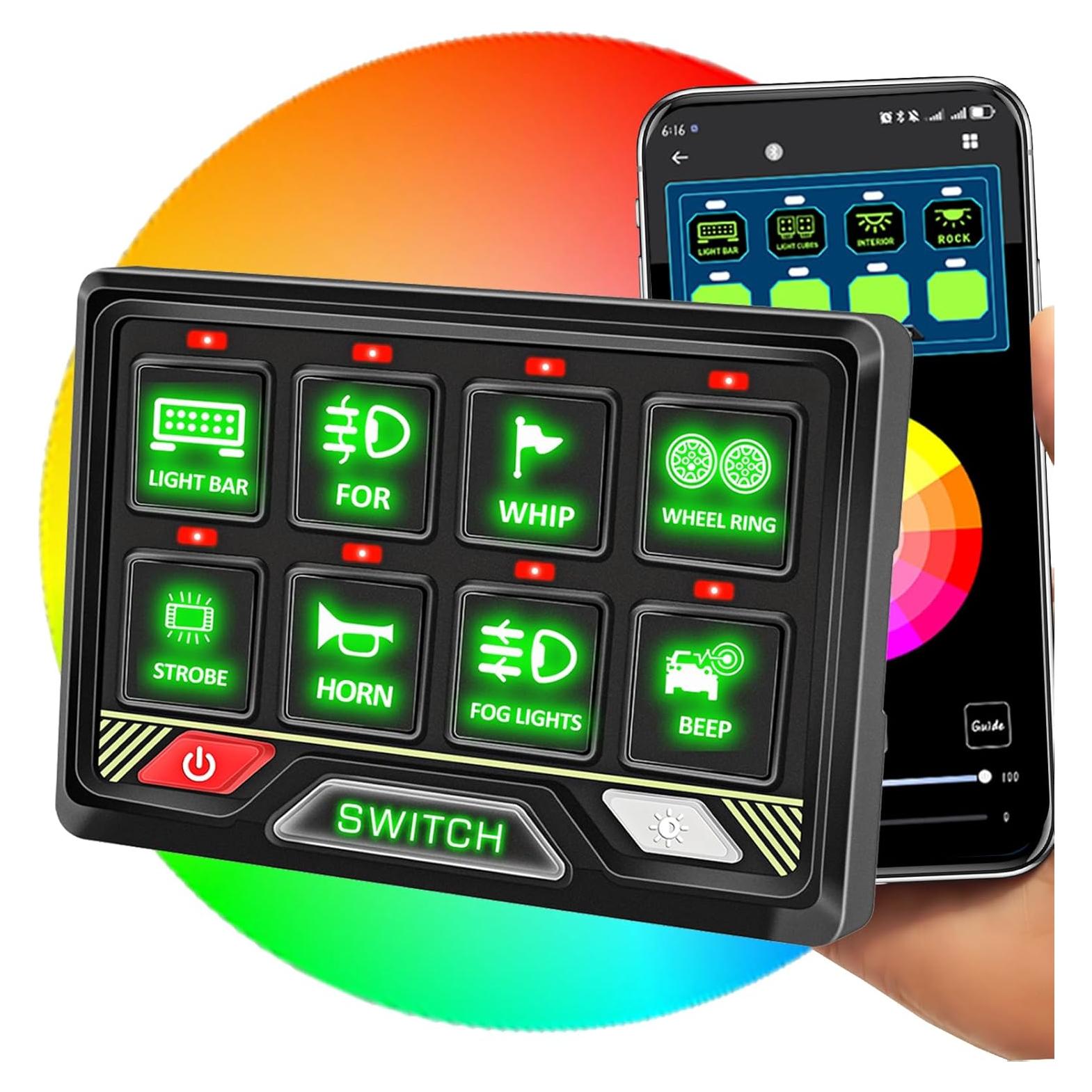 Panel de Interruptores Bluetooth Chelhead P2 8 Gang RGB Control Remoto