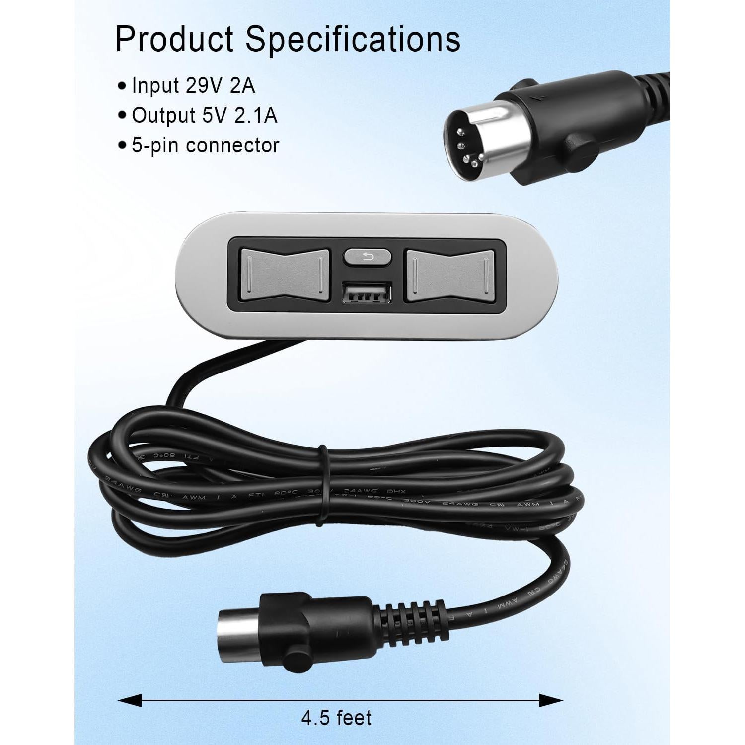 Interruptor Eléctrico Reclinable QAGGUM con Control Remoto USB
