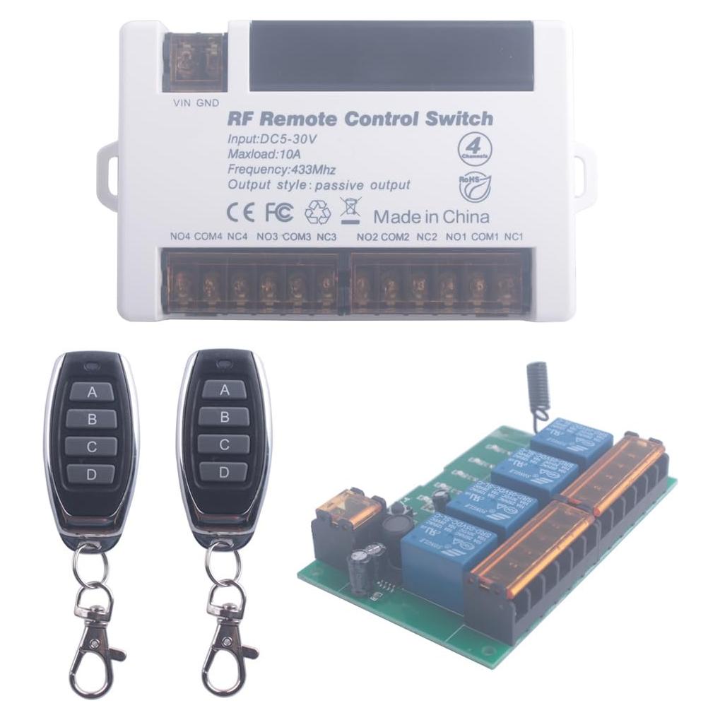 Control Remoto Inalámbrico 4 Canales Mangood 12V-24V