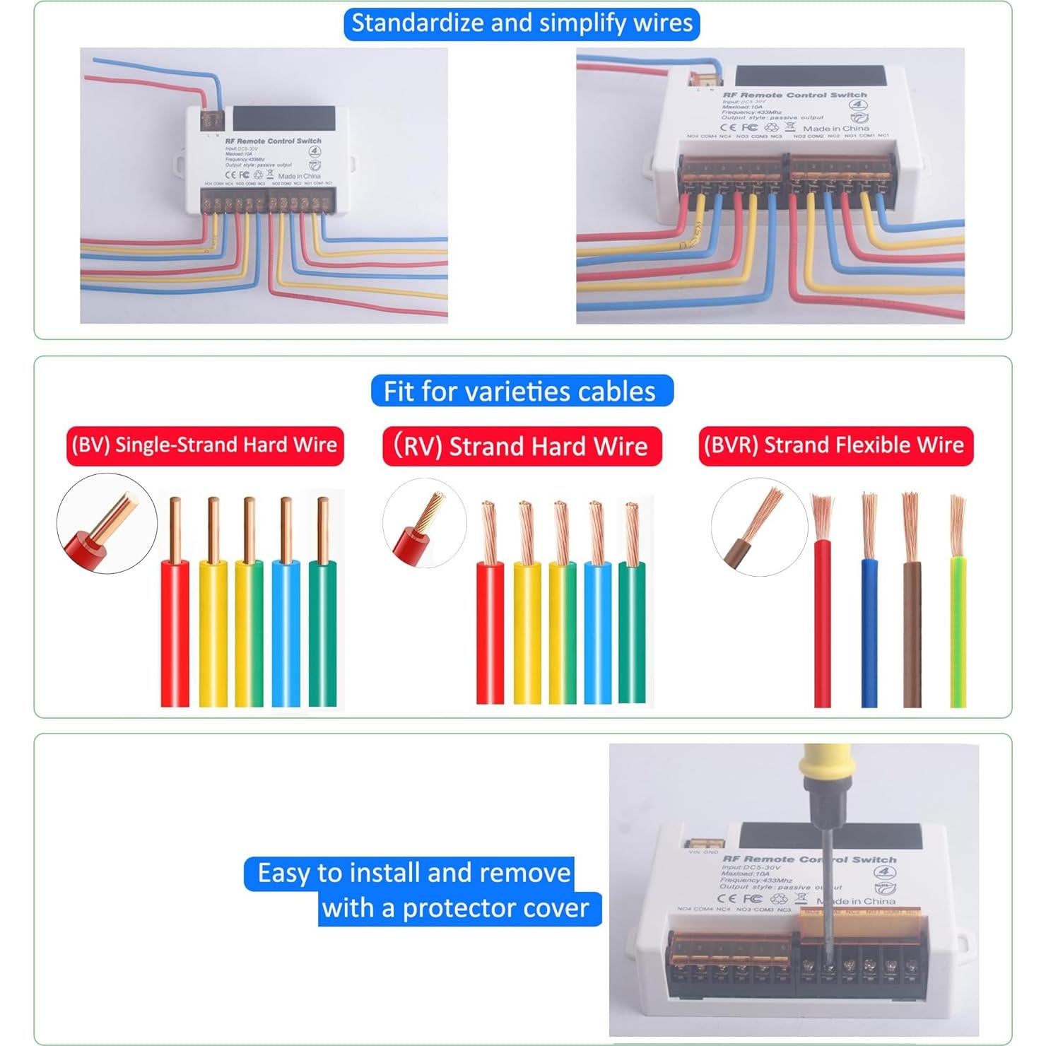 Control Remoto Inalámbrico 4 Canales Mangood 12V-24V