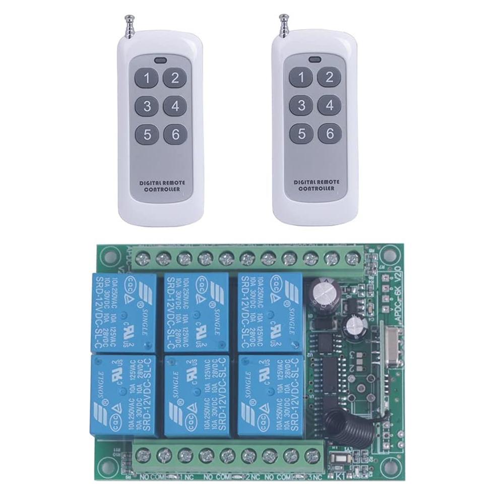 Control Remoto Inalámbrico 12V 6 Canales Mangood 433MHz