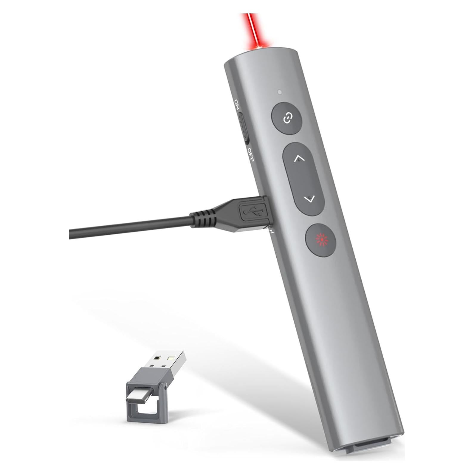 Clicker de Presentación PPTSLID 2 en 1 USB C/A Luz Roja