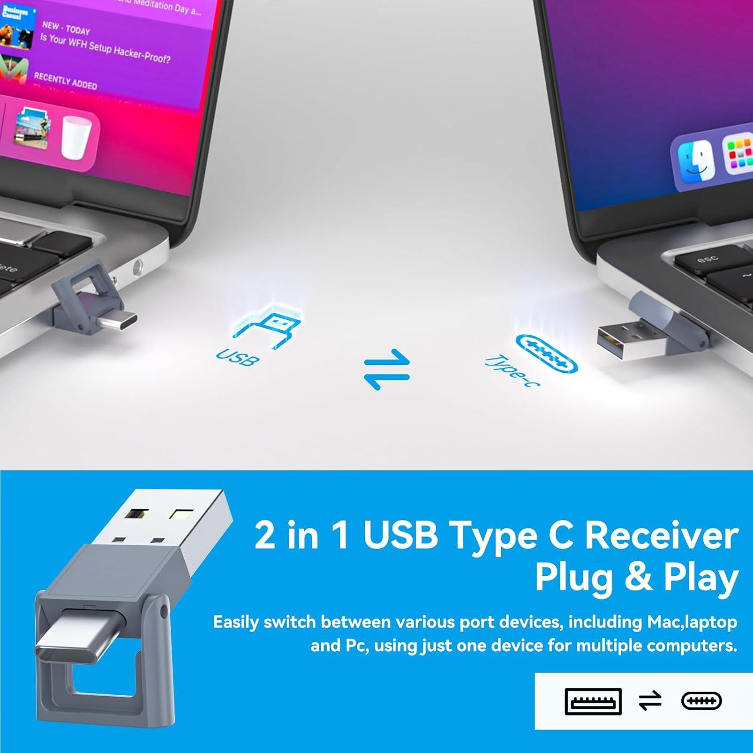 Clicker de Presentación PPTSLID 2 en 1 USB C/A Luz Roja