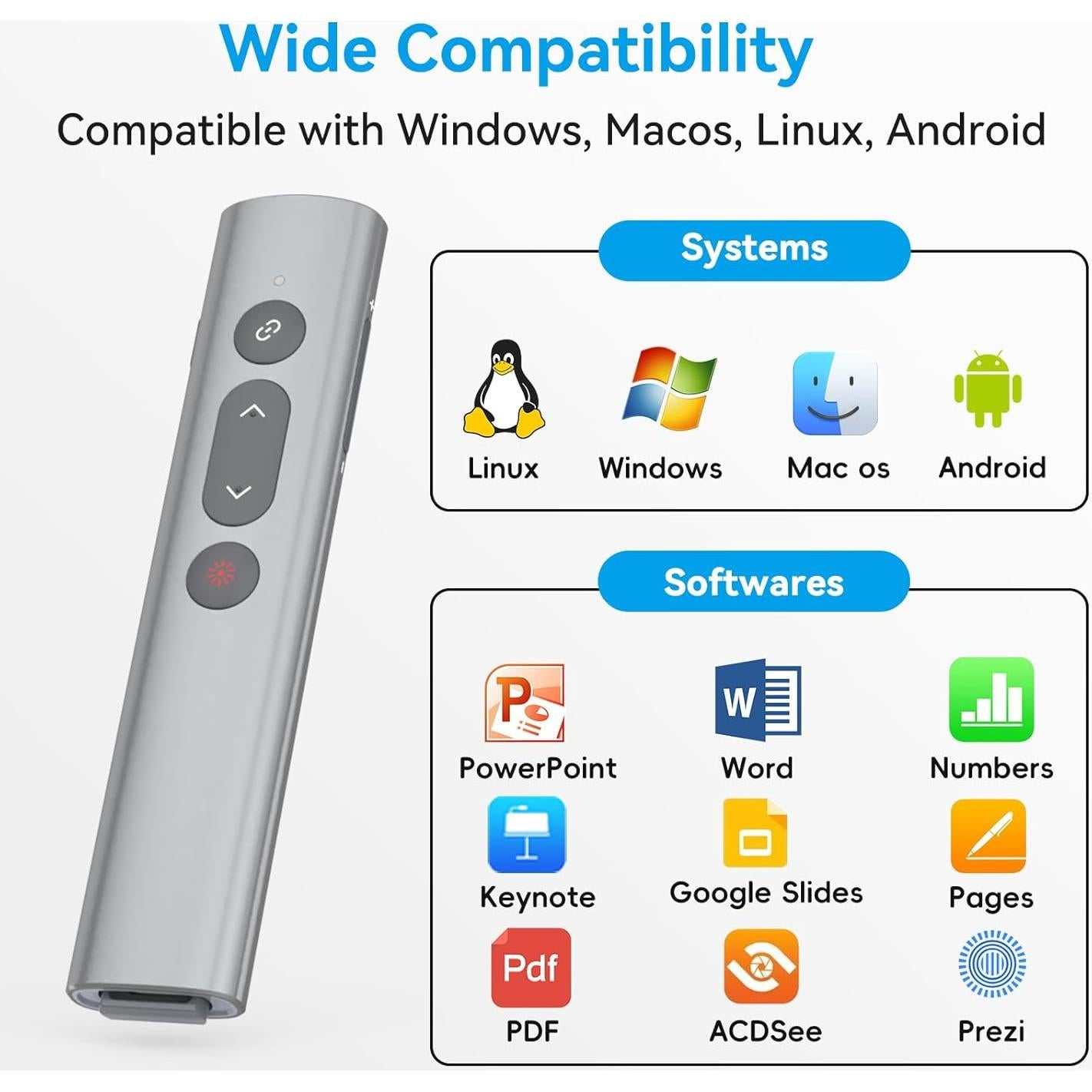 Clicker de Presentación PPTSLID 2 en 1 USB C/A Luz Roja