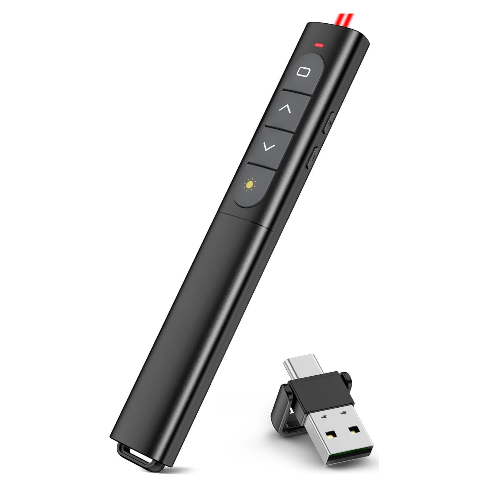 Clicker de Presentación Inalámbrico USB Tipo C con Luz Roja