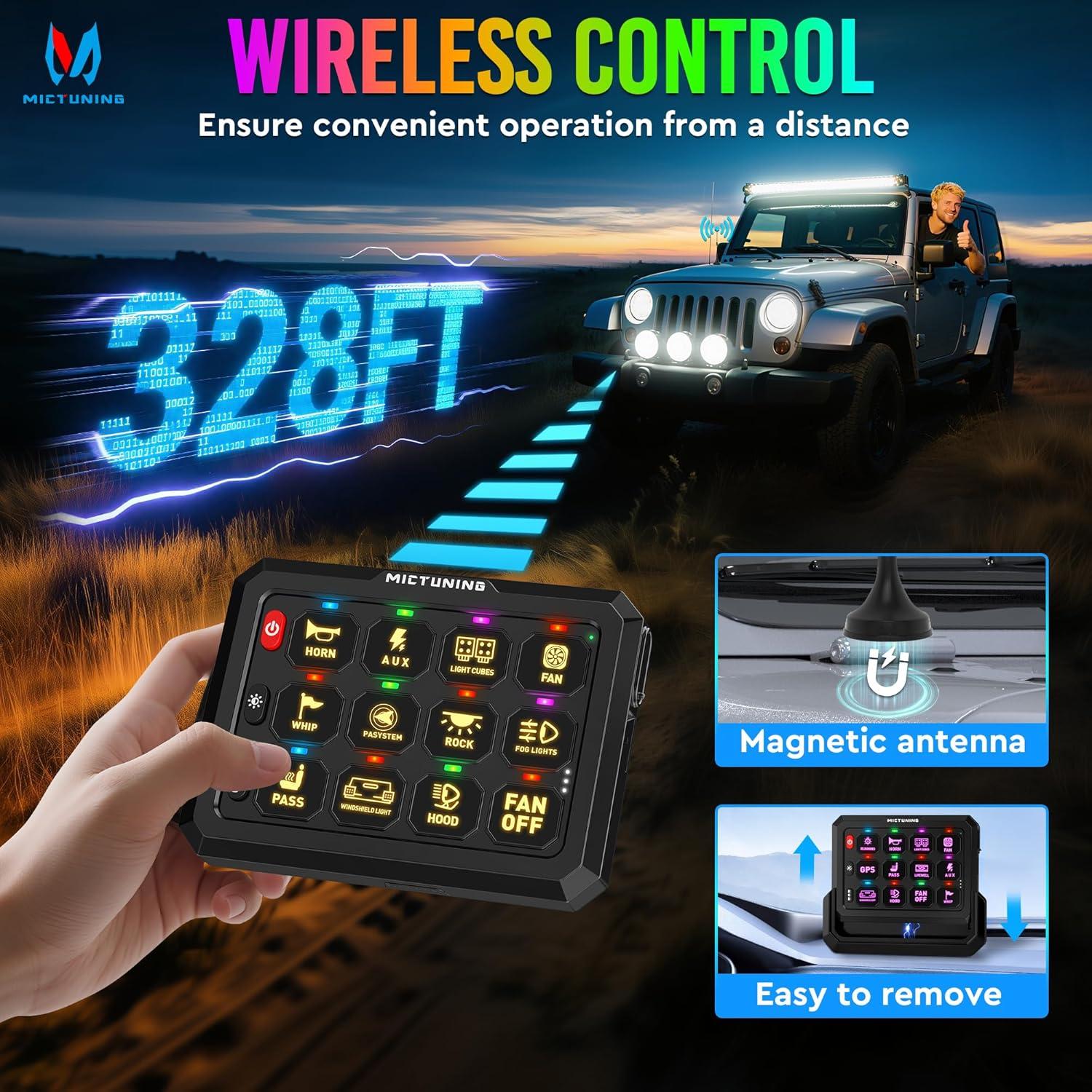 Panel de Interruptores Inalámbrico MICTUNING P1s-W+ 12 Gang