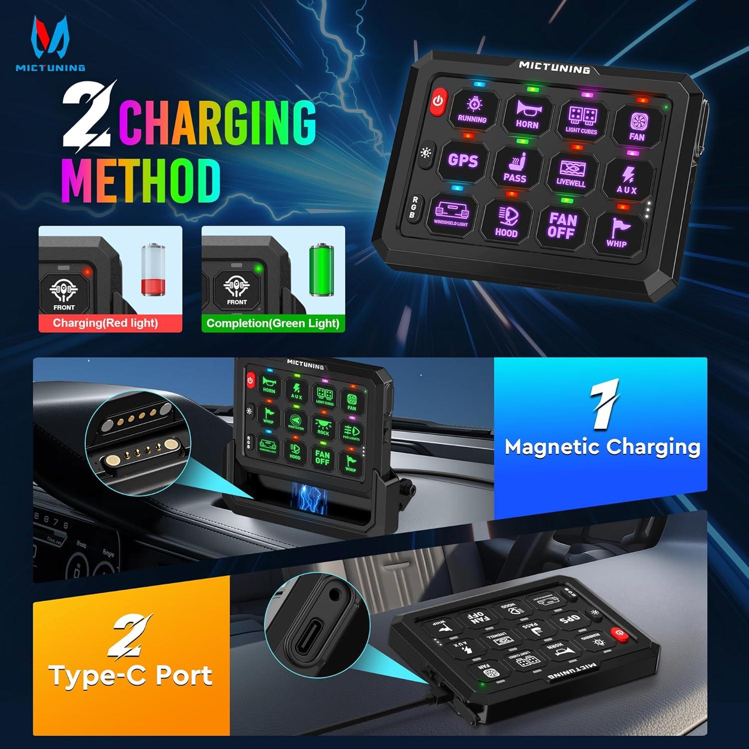 Panel de Interruptores Inalámbrico MICTUNING P1s-W+ 12 Gang