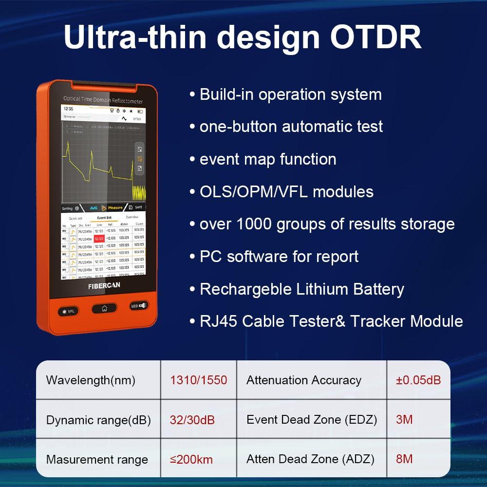 Probador de Fibra Óptica Multifuncional Fibercan FOT-800-D32 150KM