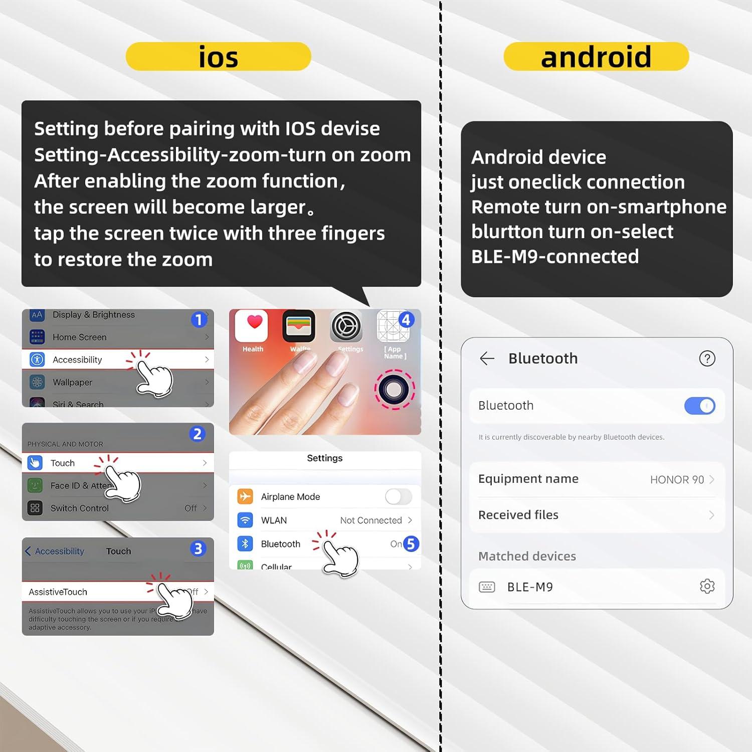 Disparador Remoto Bluetooth MAIRAN con Soporte para Teléfono