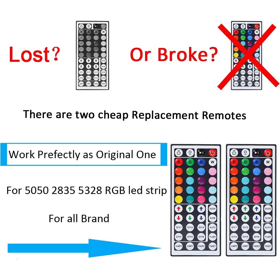 Control Remoto Inalámbrico RGB LED SUPERNIGHT 44 Teclas