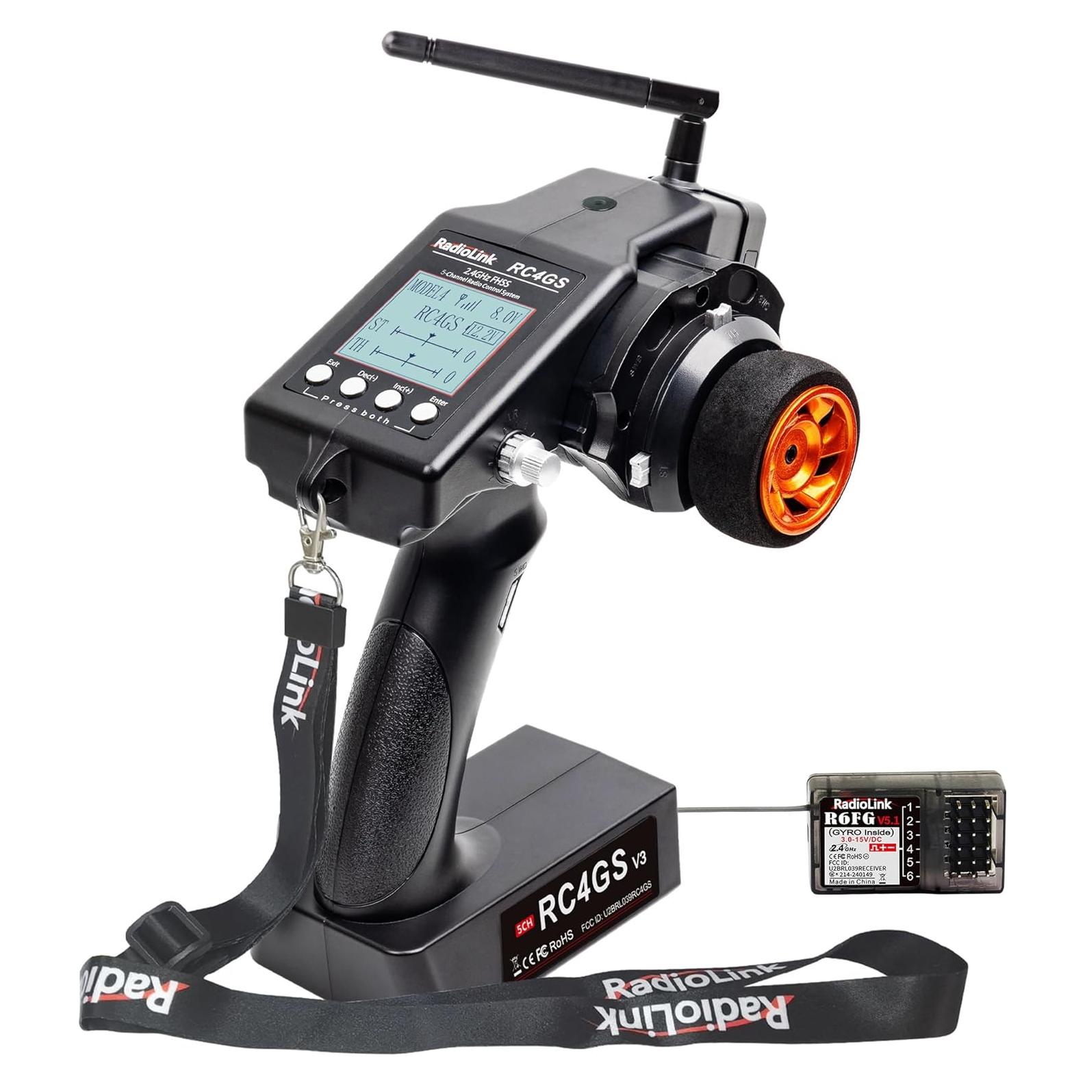 Transmisor y Receptor RC Radiolink RC4GS V3 5 Canales 2.4GHz