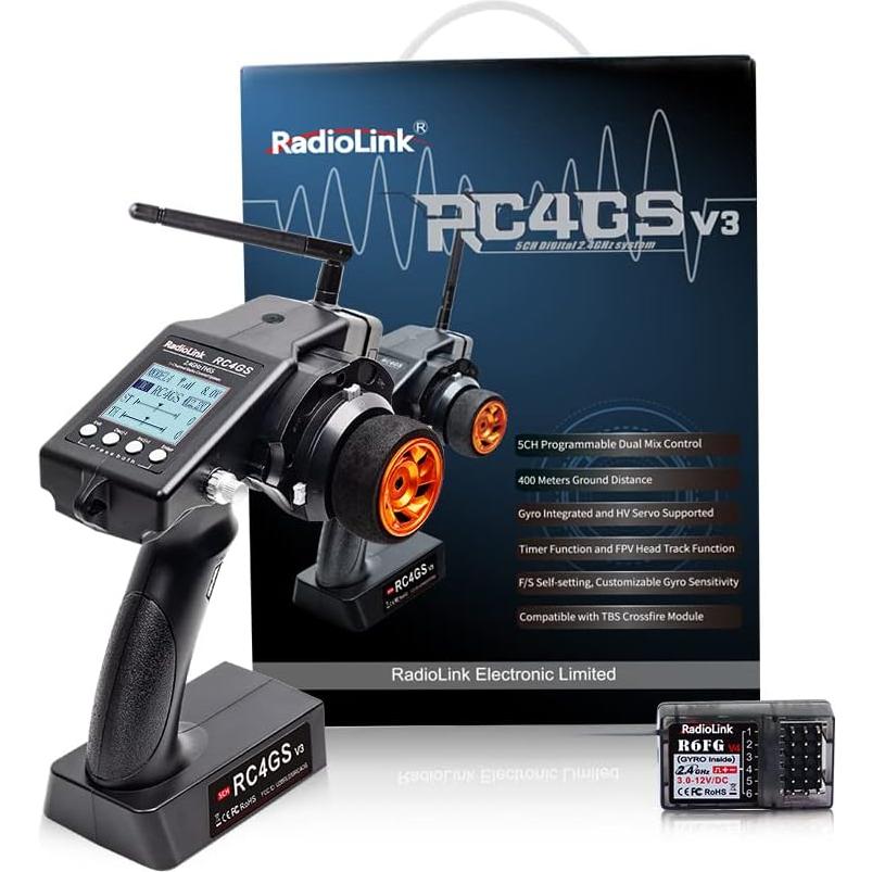Transmisor y Receptor RC Radiolink RC4GS V3 5 Canales 2.4GHz