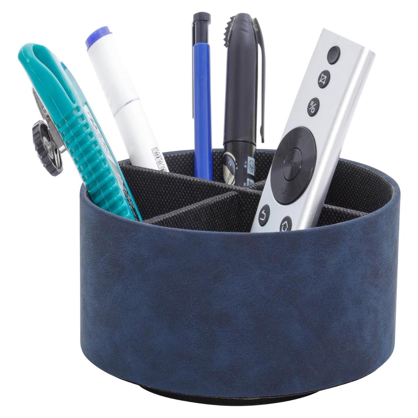 Organizador de Escritorio LINKWELL Azul 4 Compartimentos 360°