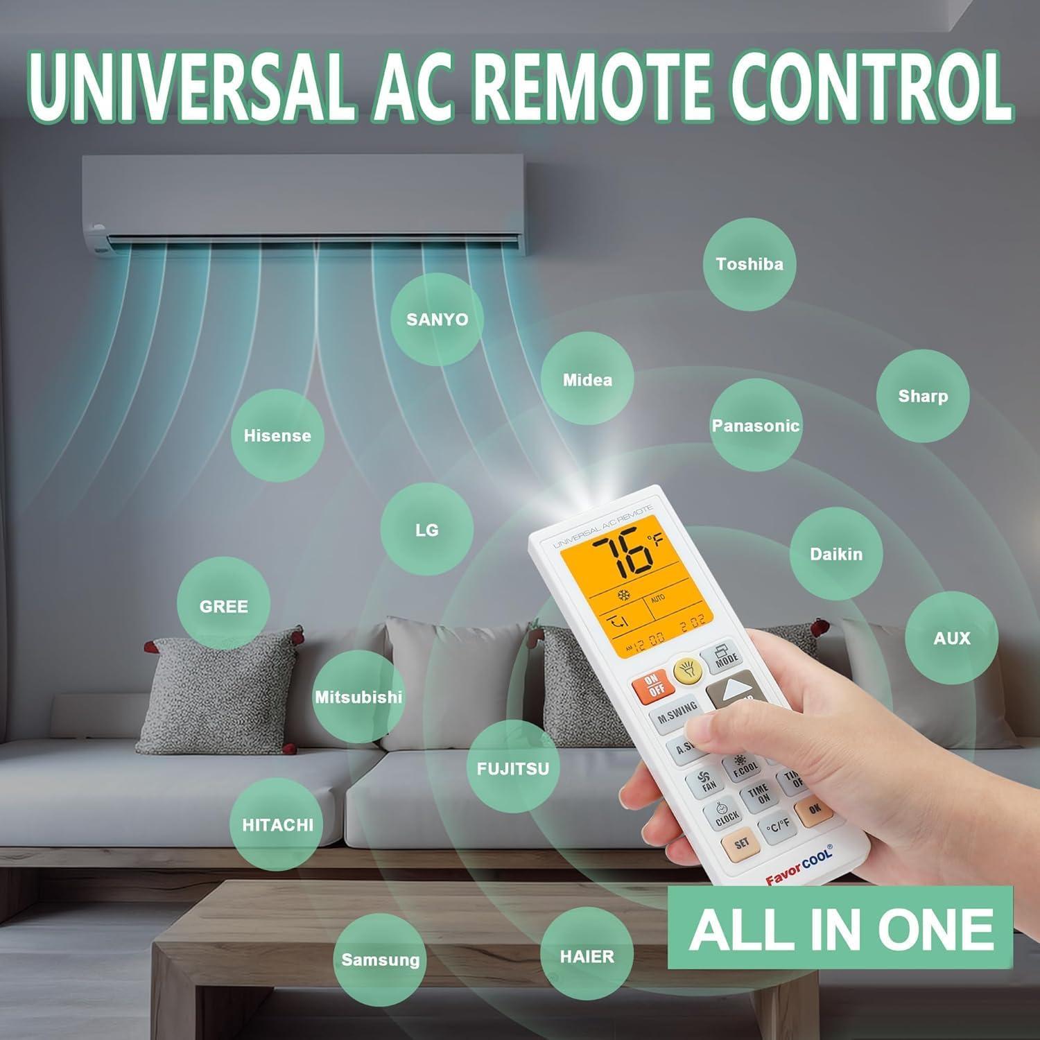 Control Remoto Universal LCD FavorCOOL para Aire Acondicionado