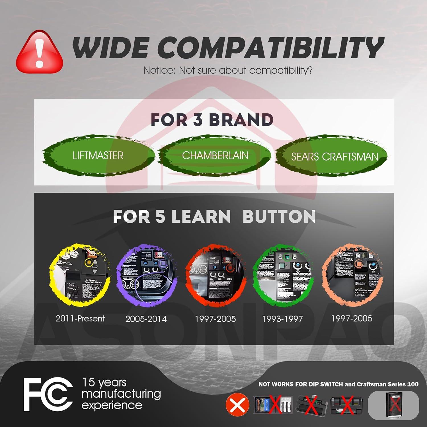 Control Remoto Universal LiftMaster 893MAX 2 Pak para Garaje