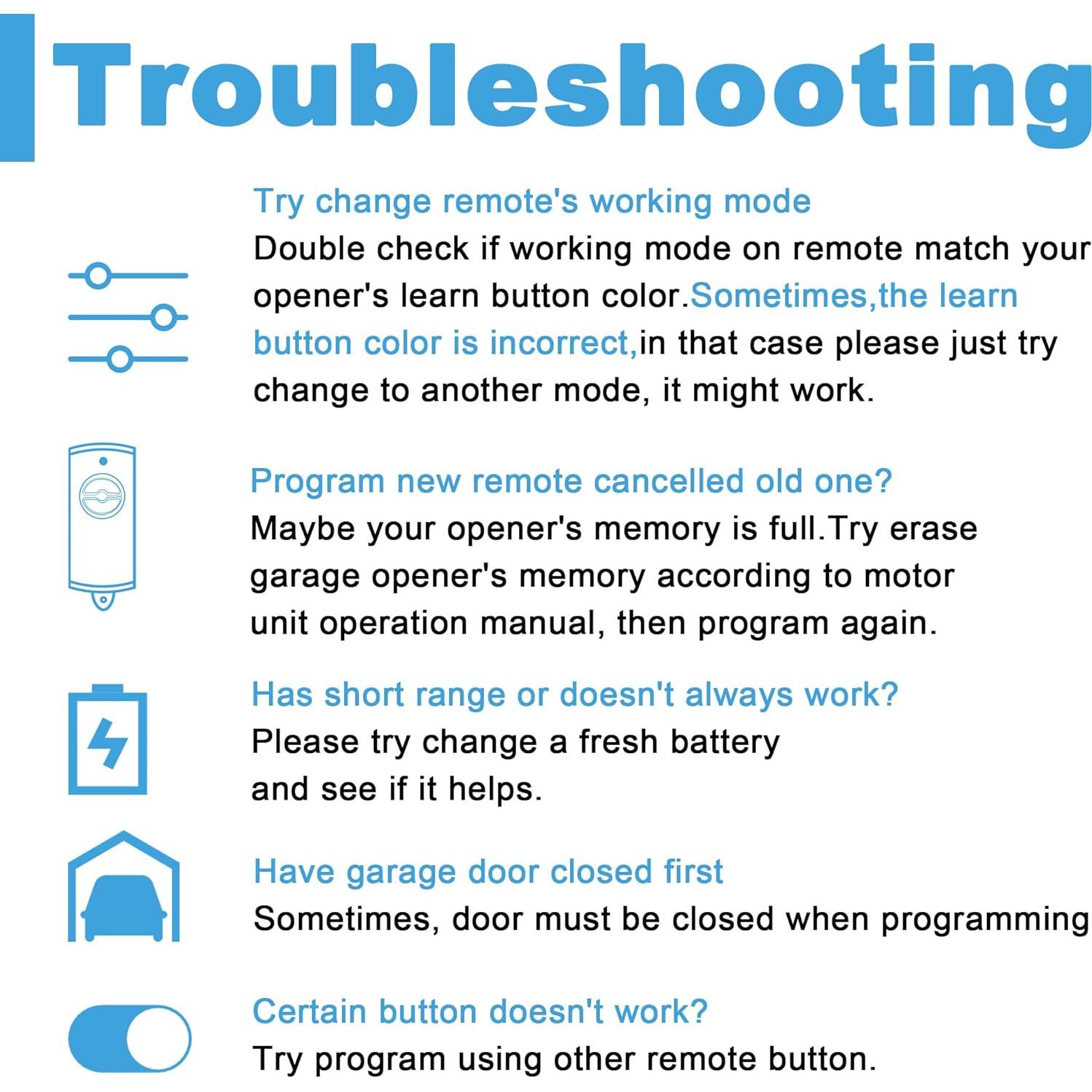 Control Remoto de Puerta de Garaje DDCafor 893MAX 2 Botones