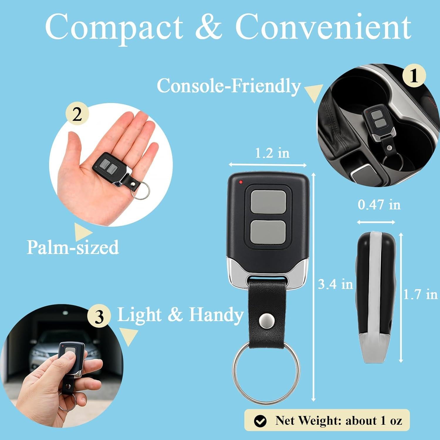 Control Remoto de Garaje Liftmaster 893MAX 891LM 2 Piezas