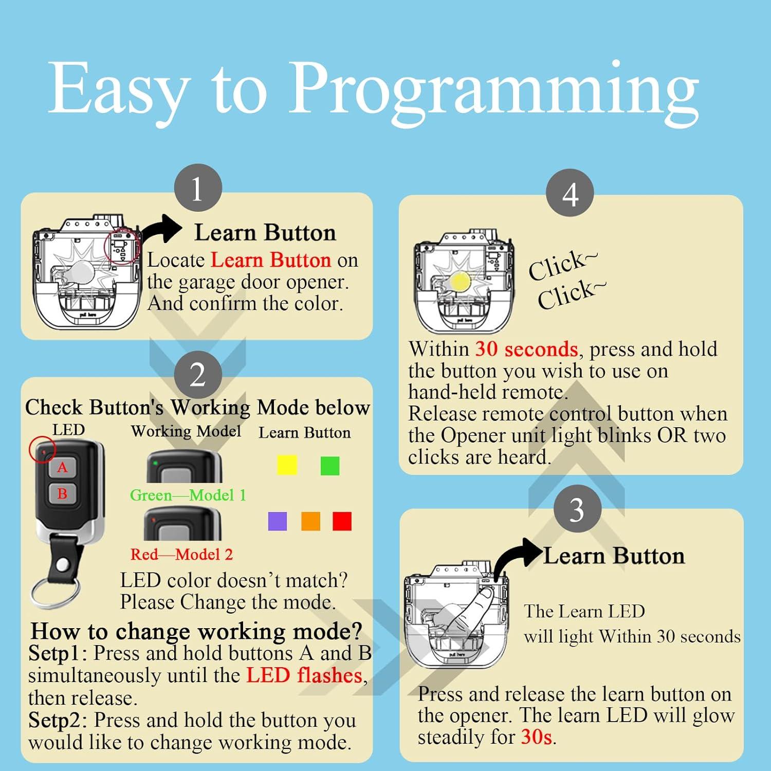 Control Remoto de Garaje Liftmaster 893MAX 891LM 2 Piezas