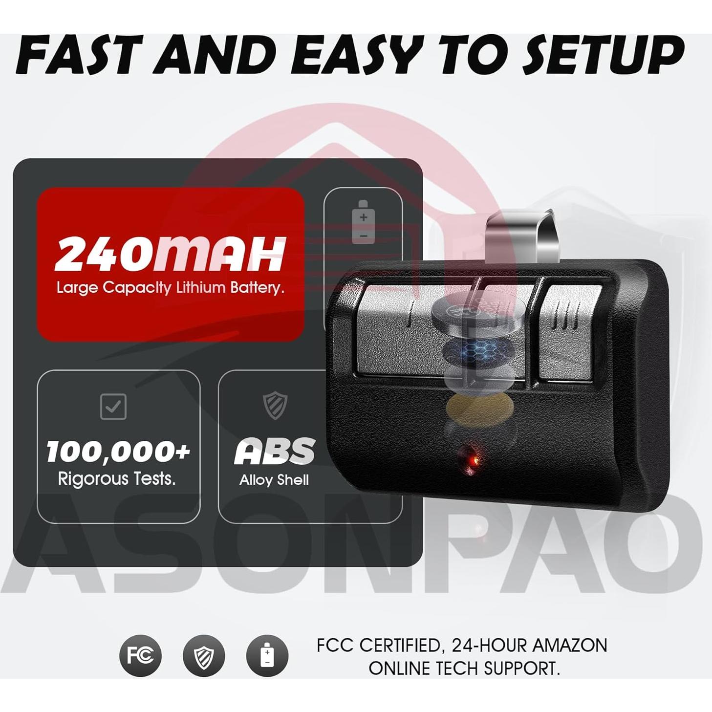 Control Remoto Universal de Puerta de Garaje ASONPAO 893Max 895Max