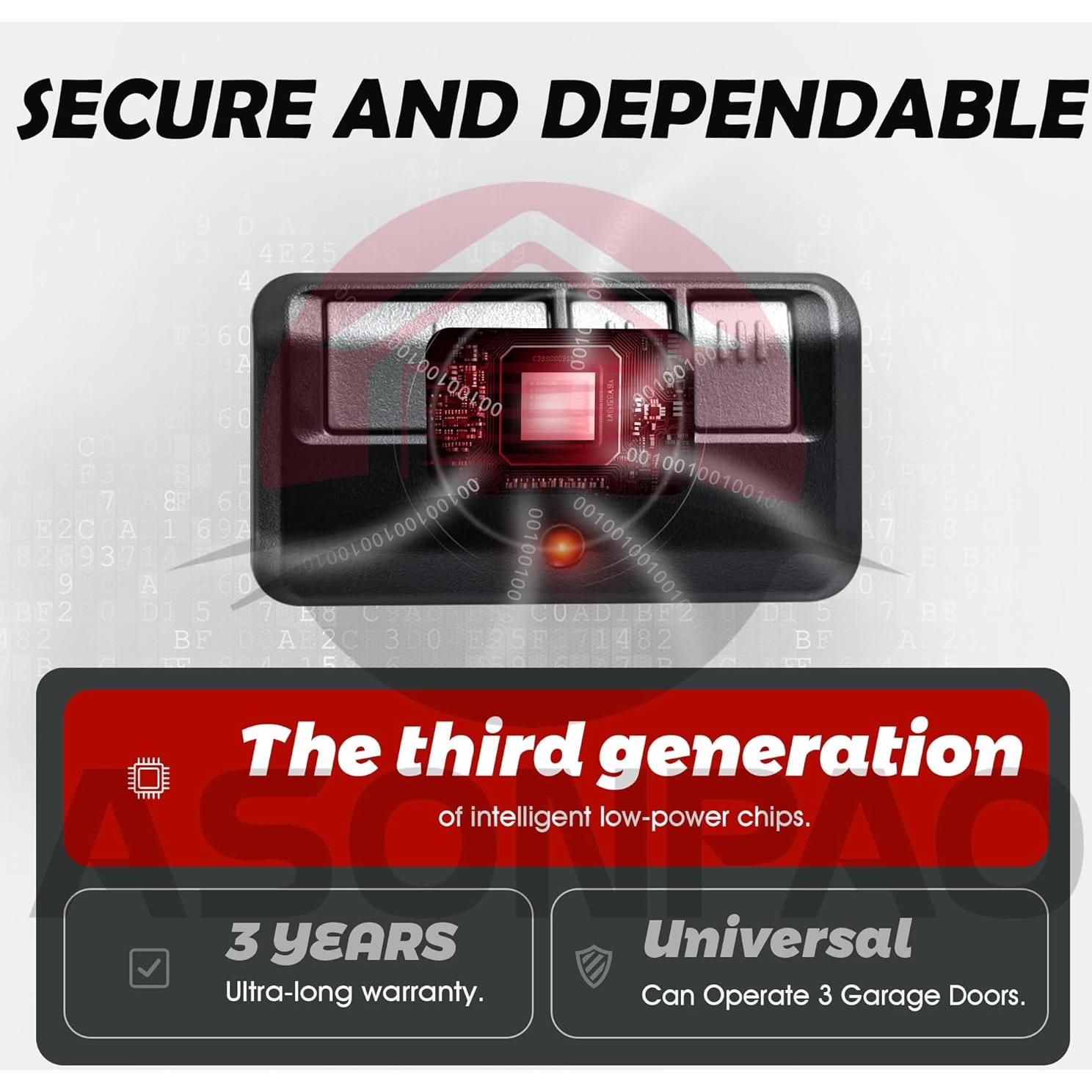 Control Remoto Universal de Puerta de Garaje ASONPAO 893Max 895Max