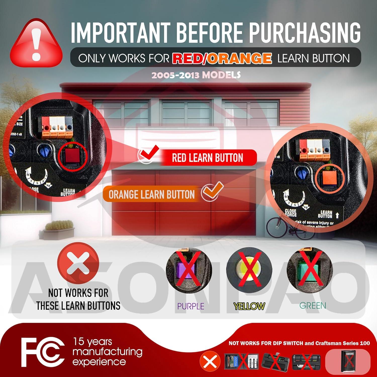 Control Remoto Liftmaster 971LM 950CB para Garaje 1997-2005