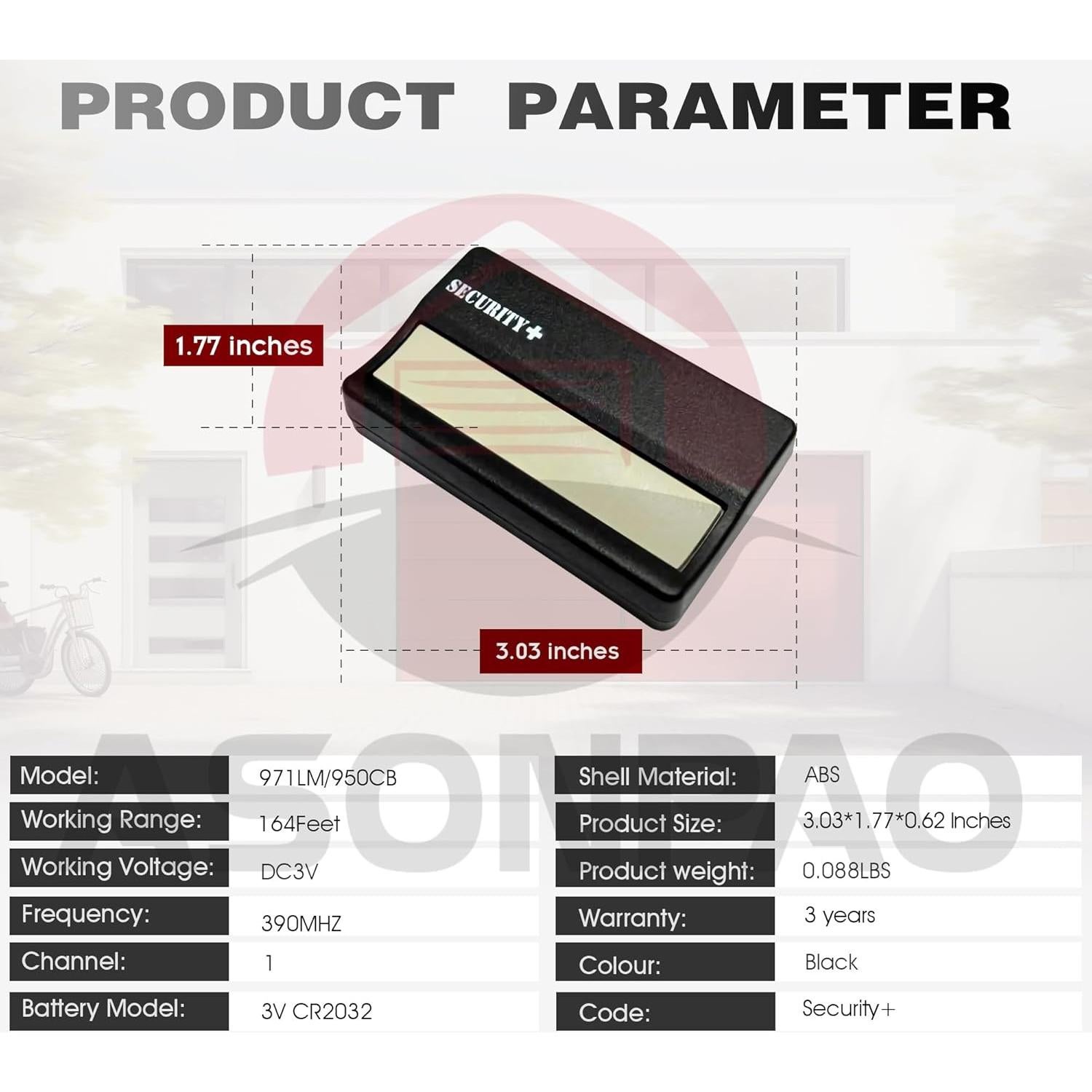 Control Remoto Liftmaster 971LM 950CB para Garaje 1997-2005