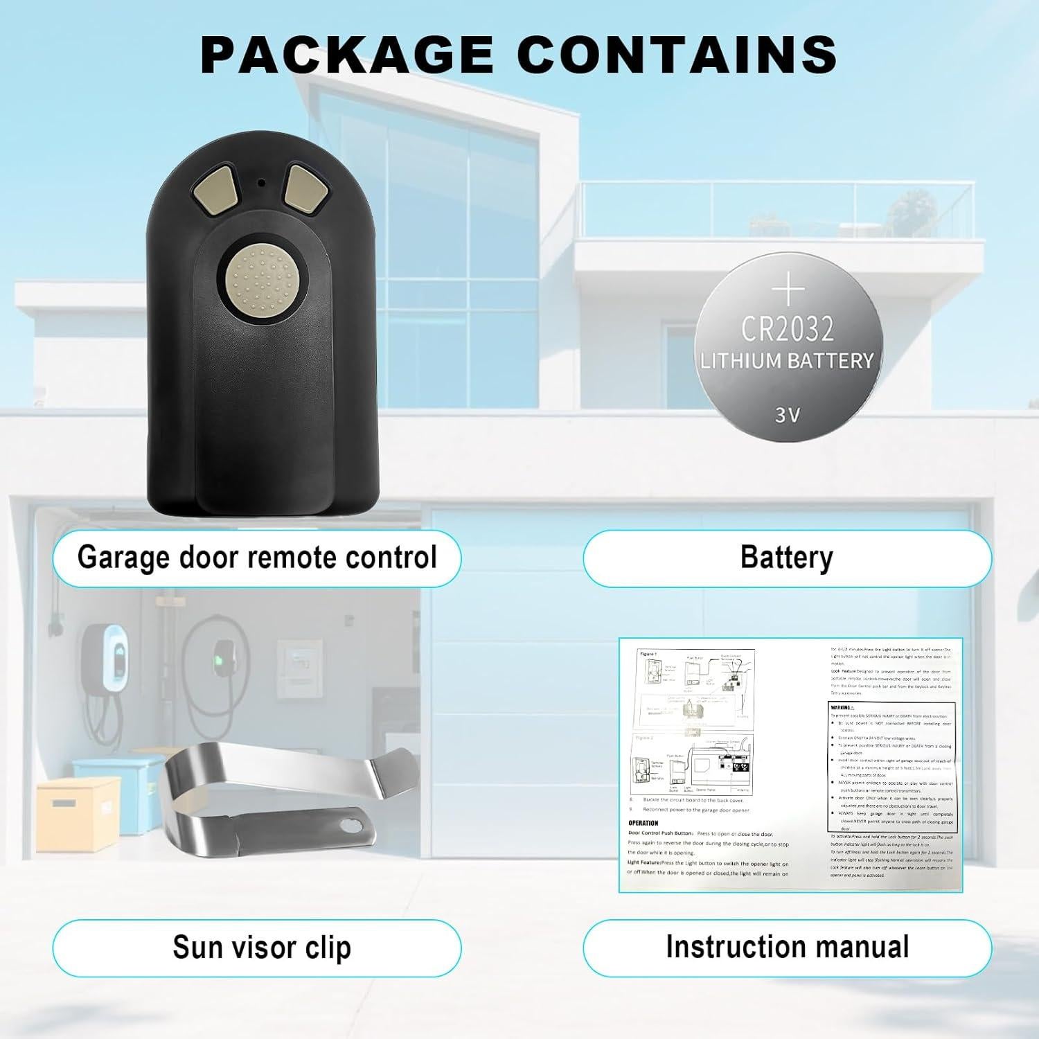 1 for Genie Garage Door Opener Remote,Compatible with Genie Intellicode & Overhead Door Garage Door Opener, ACSCTG Type 3 GIT-3 Garage Door Remote 3-Button Remote (390MHz)